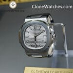 Patek Philippe Super Clone Watches 1:1 Nautilus 5711 Grey Dial Black Leather Strap - Image 3