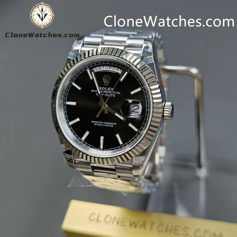 Rolex Super Clone Watches 1:1 Day Date Black Dial 40mm m228239-0005 3255 Movement - Image 3