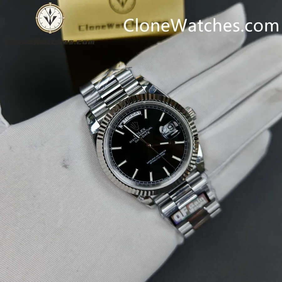 Rolex Super Clone Watches 1:1 Day Date Black Dial 40mm m228239-0005 3255 Movement - Image 4