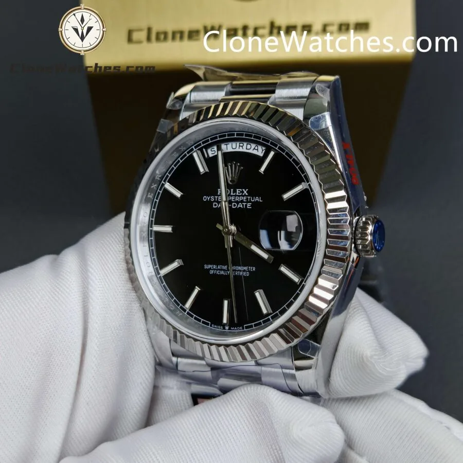 Rolex Super Clone Watches 1:1 Day Date Black Dial 40mm m228239-0005 3255 Movement - Image 5