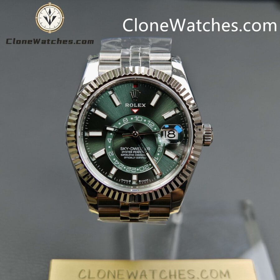 Super Clone Watches – Rolex Sky-Dweller Green Dial  M336934 – Jubilee