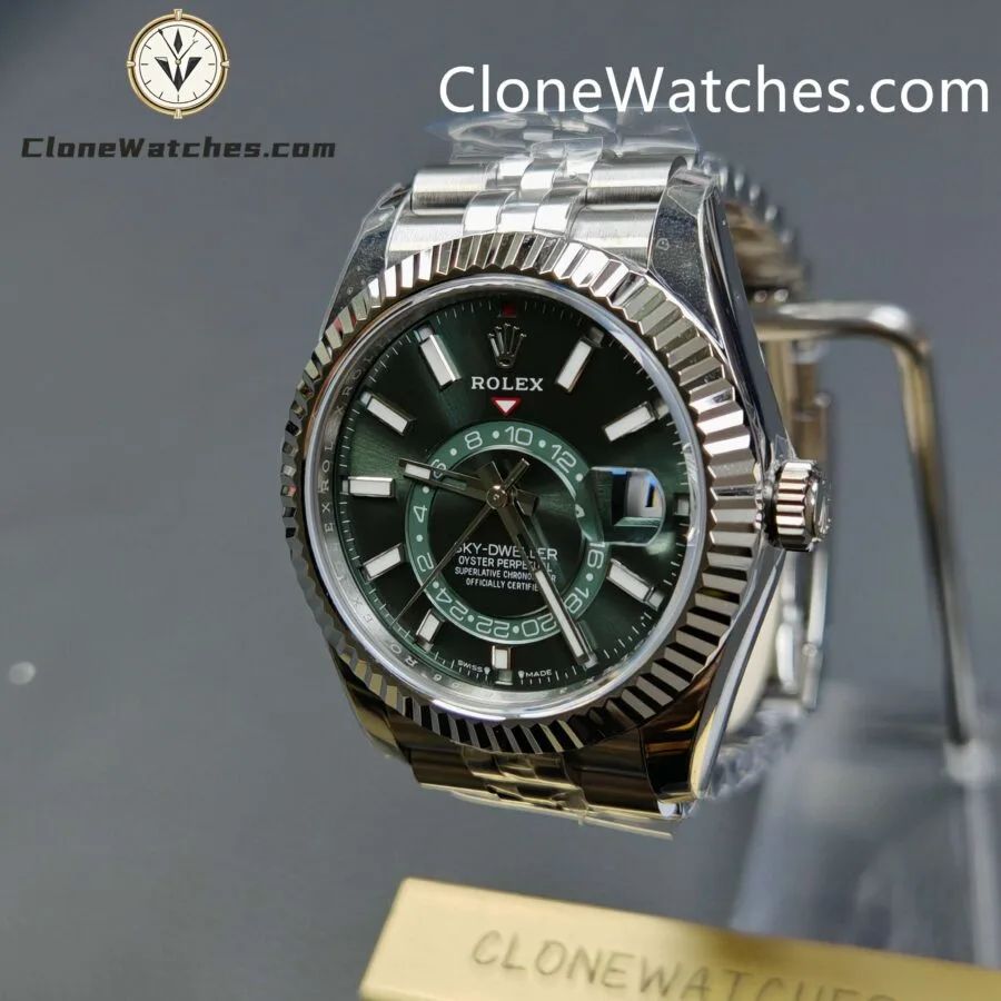 Rolex Super Clone Watches 1:1 Sky Dweller Green Dial Jubilee M336934 9002 Movement - Image 3