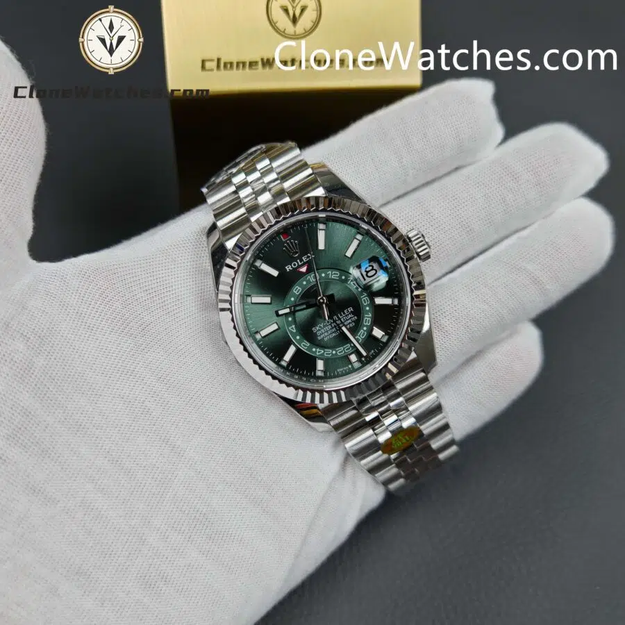 Rolex Super Clone Watches 1:1 Sky Dweller Green Dial Jubilee M336934 9002 Movement - Image 4