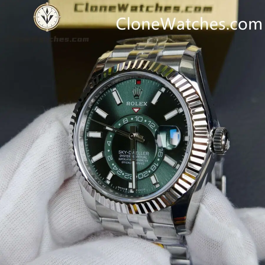 Rolex Super Clone Watches 1:1 Sky Dweller Green Dial Jubilee M336934 9002 Movement - Image 5