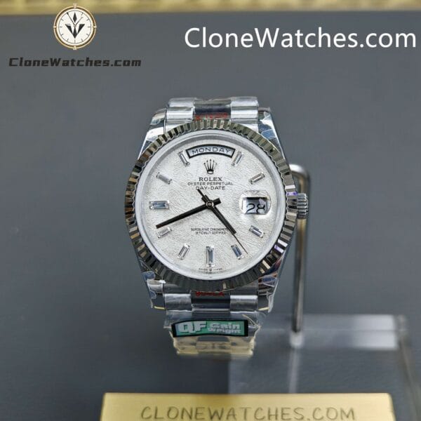 Super Clone Watches – Rolex  Day Date White Dial m228239-0055 Presidential Bracelet