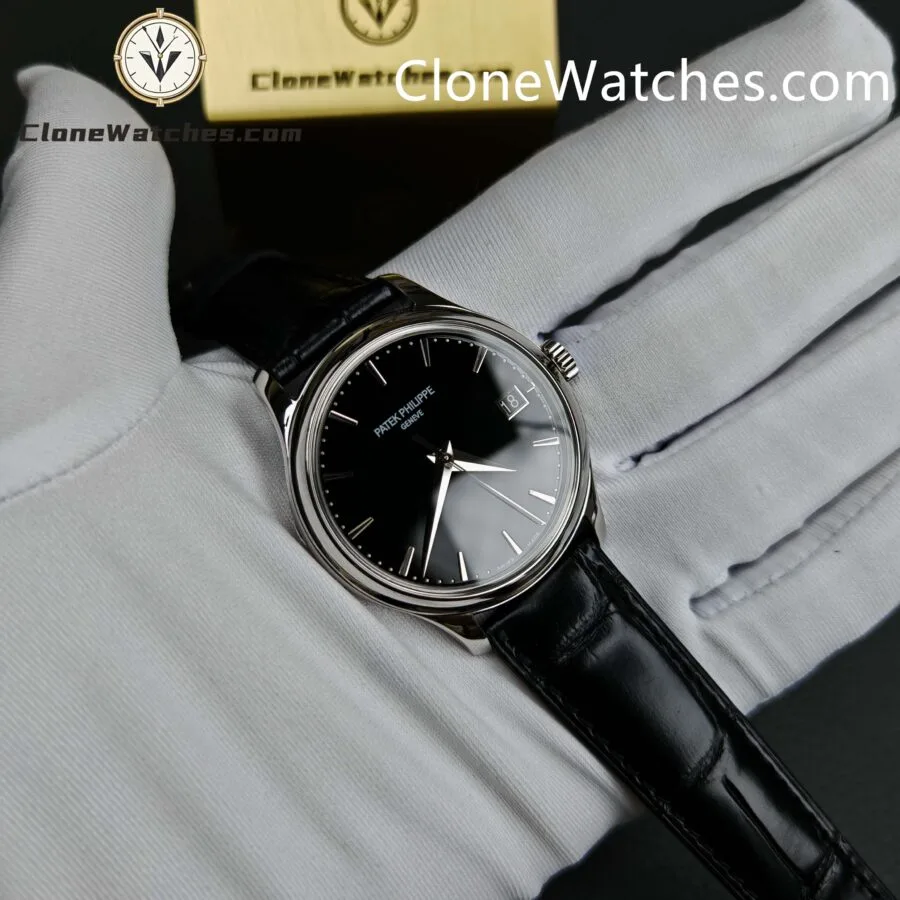 Patek Philippe Super Clone Watches 1:1 Calatrava Mens 40mm 5227G-001 Leather Strap - Image 5