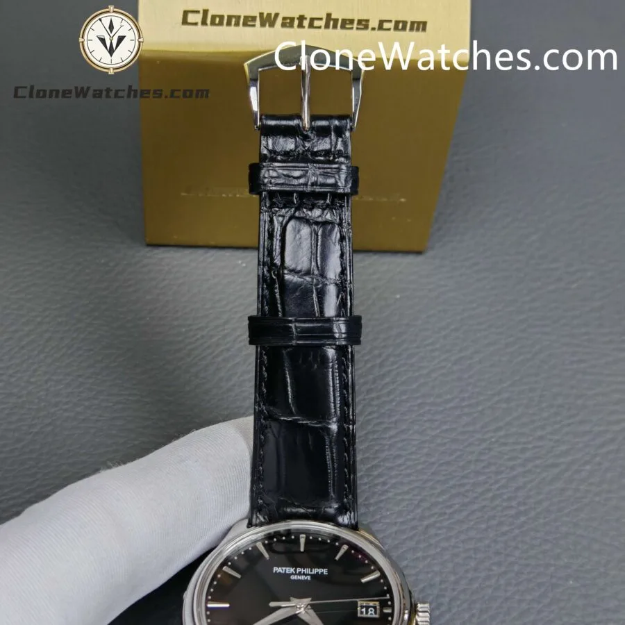 Patek Philippe Super Clone Watches 1:1 Calatrava Mens 40mm 5227G-001 Leather Strap - Image 8