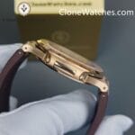 Patek Philippe Super Clone Watches 1:1 Nautilus 5711/1R White Dial Brown Rubber Strap - Image 8