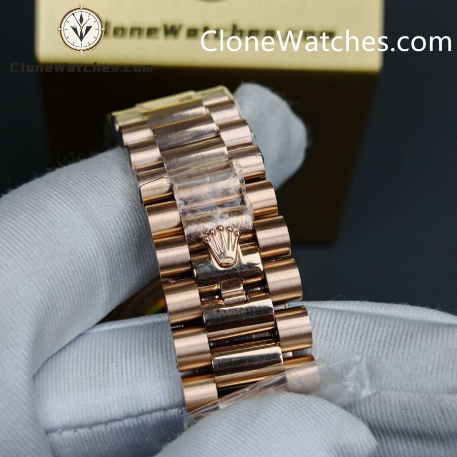 Rolex Super Clone Watches 1:1 Day Date 18K Rose Gold Grey Roman Dial 40mm m228235-0055 3255 Movement - Image 14