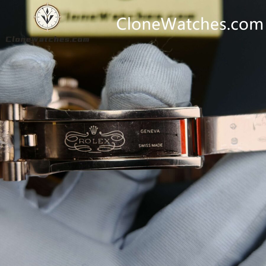 Rolex Super Clone Watches 1:1 Day Date 18K Rose Gold Grey Roman Dial 40mm m228235-0055 3255 Movement - Image 11