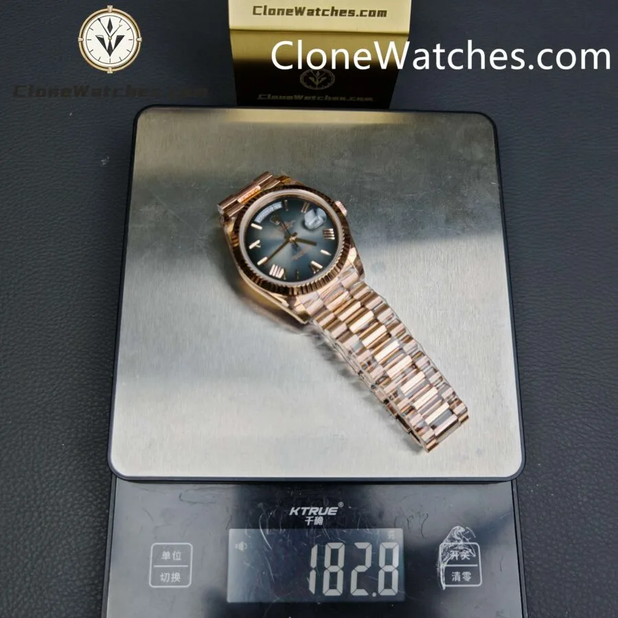 Rolex Super Clone Watches 1:1 Day Date 18K Rose Gold Grey Roman Dial 40mm m228235-0055 3255 Movement - Image 15