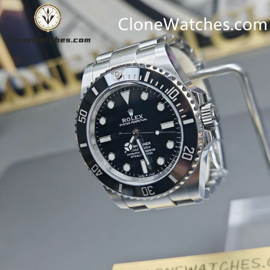 Rolex Super Clone Watches 1:1 Submariner Black Dial No Date 124060-0001 3230 Movement - Image 3