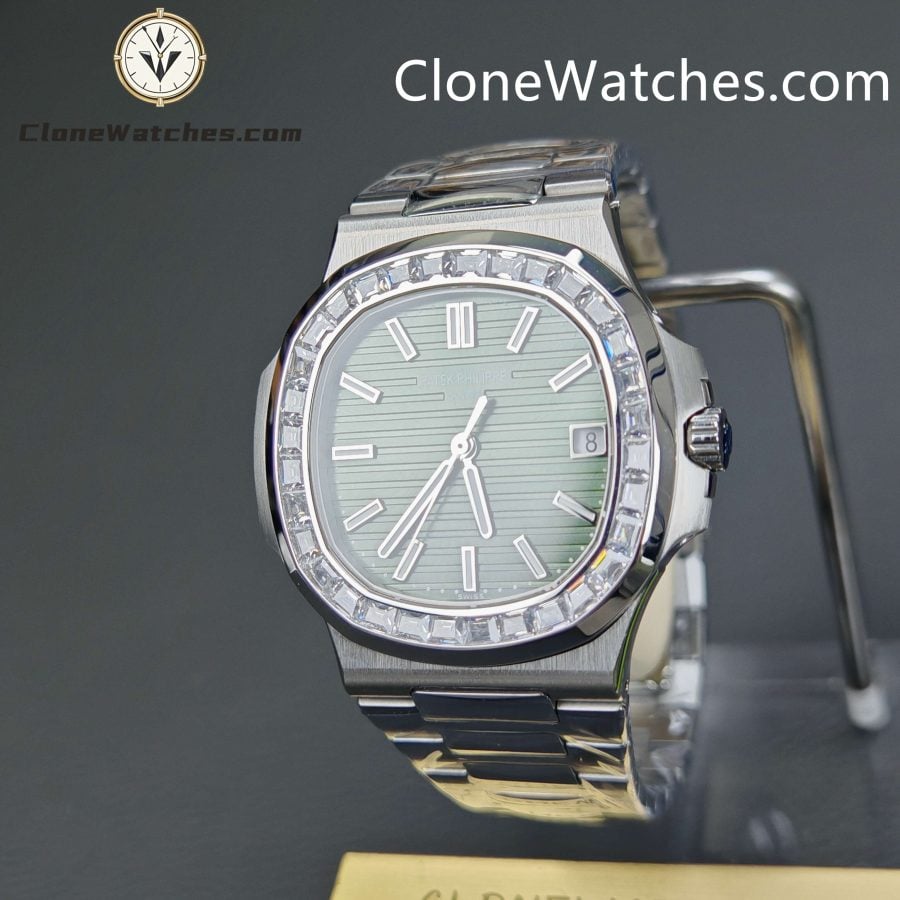 Patek Philippe Super Clone Watches 1:1 Nautilus 5711 Green Dial Diamond Bezel - Image 3