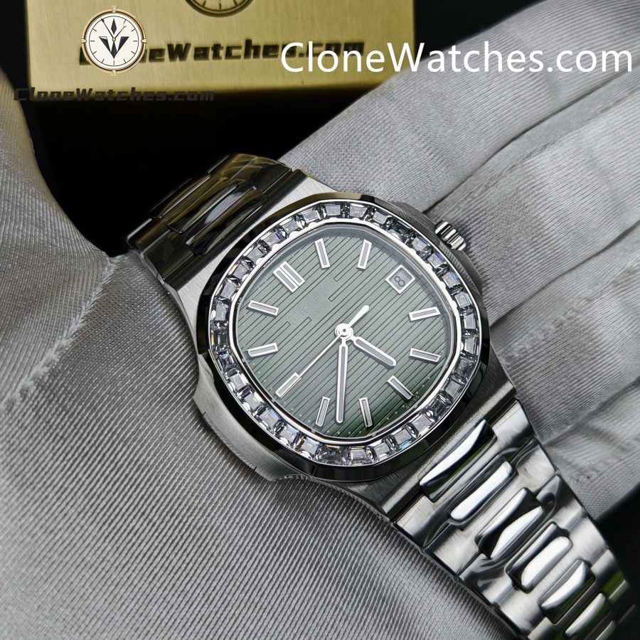 Patek Philippe Super Clone Watches 1:1 Nautilus 5711 Green Dial Diamond Bezel - Image 6