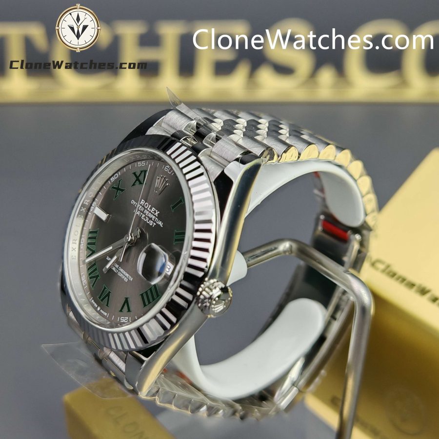 Rolex Super Clone Watches 1:1 DateJust Grey Roman Dial Jubilee 41MM M126334 3235 Movement - Image 3