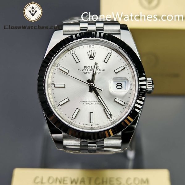 Super Clone Watches – Rolex DateJust Silver Dial M126334 – Jubilee