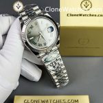 Rolex Super Clone Watches 1:1 DateJust Grey Roman Dial Jubilee 41MM M126334 3235 Movement - Image 4