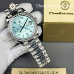 Rolex Super Clone Watches 1:1 Day Date Ice Blue Diamond Bezel Dial 40mm 228396TBR 3255 Movement - Image 3