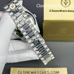 Rolex Super Clone Watches 1:1 Day Date Ice Blue Diamond Bezel Dial 40mm 228396TBR 3255 Movement - Image 6