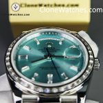 Rolex Super Clone Watches 1:1 Day Date Ice Blue Diamond Bezel Dial 40mm 228396TBR 3255 Movement - Image 13