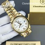 Rolex Super Clone Watches 1:1 Day Date 18K Gold White Dial 40mm m228238-0042 3255 Movement - Image 4