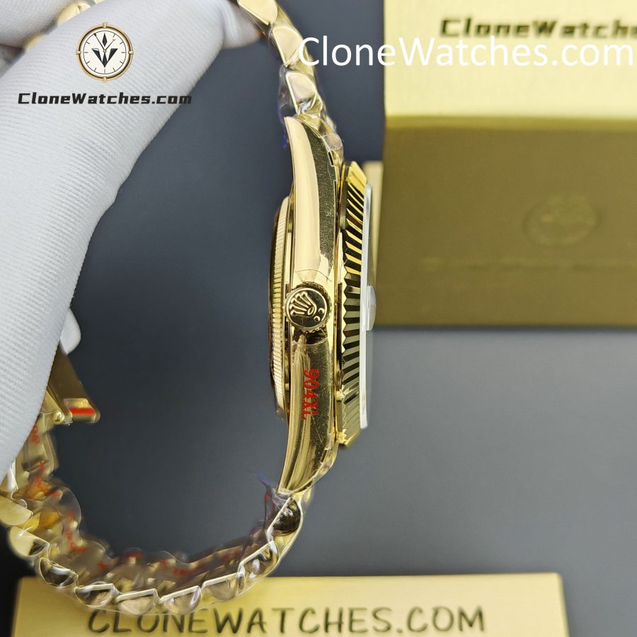 Rolex Super Clone Watches 1:1 Day Date 18K Gold White Dial 40mm m228238-0042 3255 Movement - Image 7