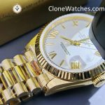 Rolex Super Clone Watches 1:1 Day Date 18K Gold White Dial 40mm m228238-0042 3255 Movement - Image 14