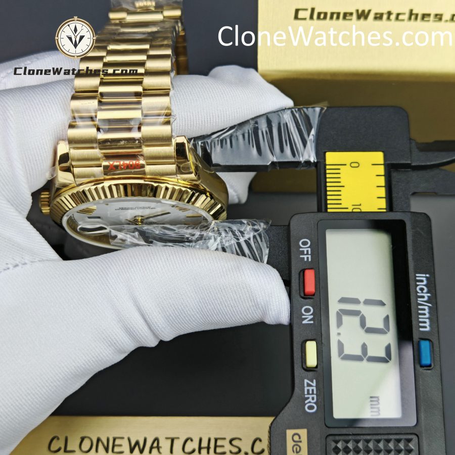 Rolex Super Clone Watches 1:1 Day Date 18K Gold White Dial 40mm m228238-0042 3255 Movement - Image 15