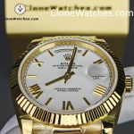 Rolex Super Clone Watches 1:1 Day Date 18K Gold White Dial 40mm m228238-0042 3255 Movement - Image 13