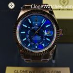 Rolex Super Clone Watches 1:1 Sky Dweller Rose Gold Blue Oyster m336935-0005 9002 Movement - Image 2