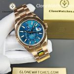 Rolex Super Clone Watches 1:1 Sky Dweller Rose Gold Blue Oyster m336935-0005 9002 Movement - Image 6