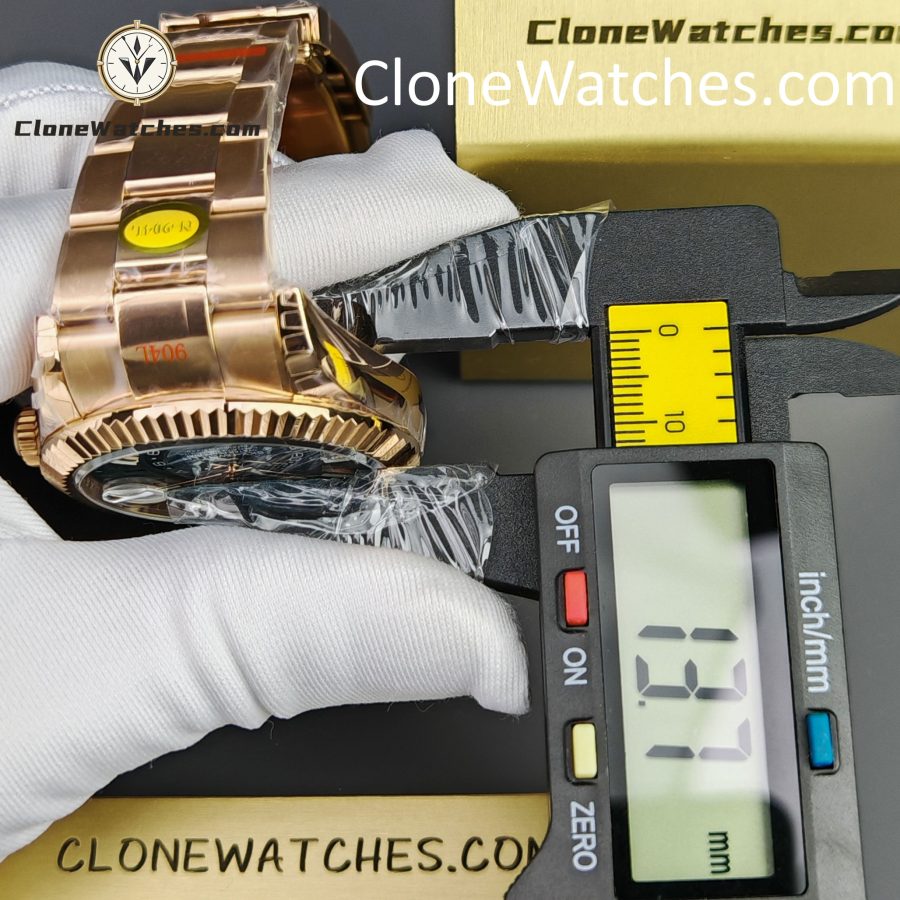 Rolex Super Clone Watches 1:1 Sky Dweller Rose Gold Blue Oyster M336935 9002 Movement - Image 16