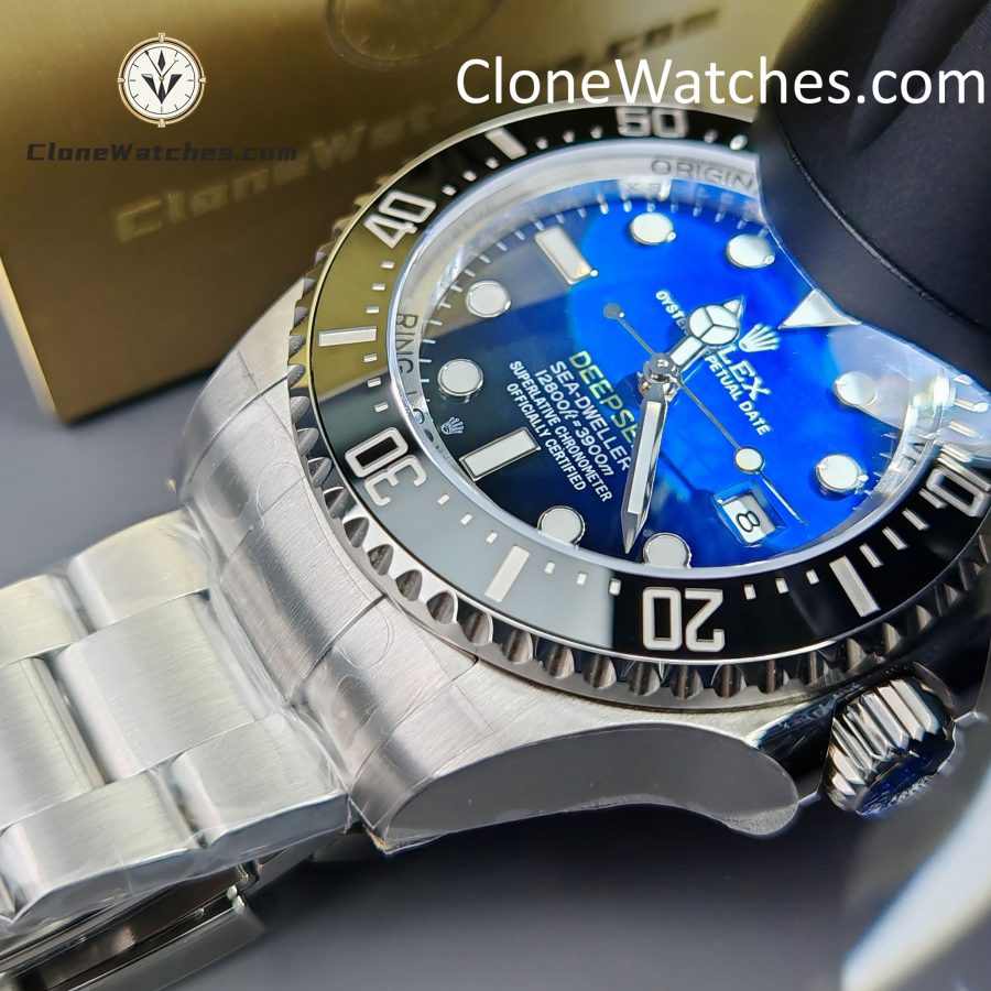 Rolex Super Clone Watches 1:1 Deepsea Sea Dweller Gradient Blue Dial M126660 3235 Movement - Image 15