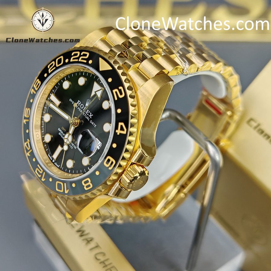 Rolex Super Clone Watches 1:1 GMT Master II 18k Gold m126718grnr Jubilee 3285 Movement - Image 3