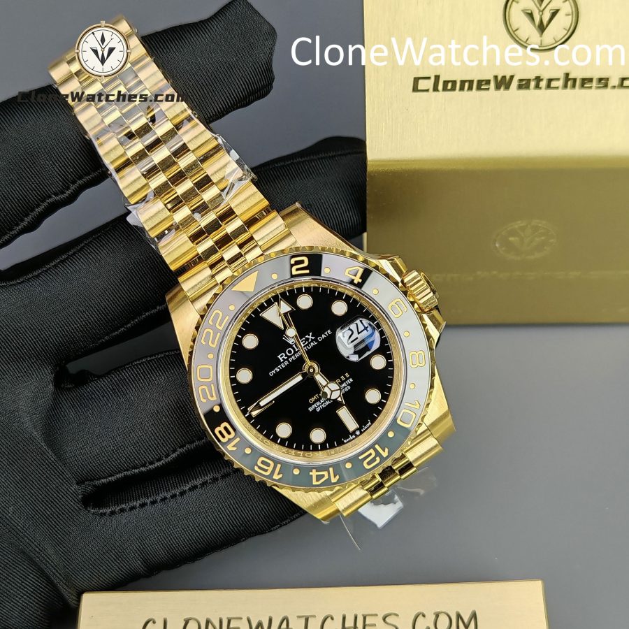 Rolex Super Clone Watches 1:1 GMT Master II 18k Gold m126718grnr Jubilee 3285 Movement - Image 5