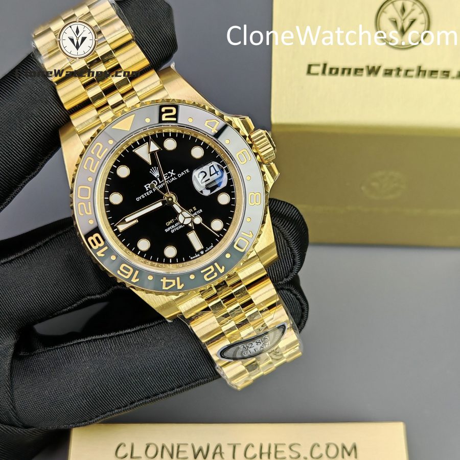 Rolex Super Clone Watches 1:1 GMT Master II 18k Gold m126718grnr Jubilee 3285 Movement - Image 6