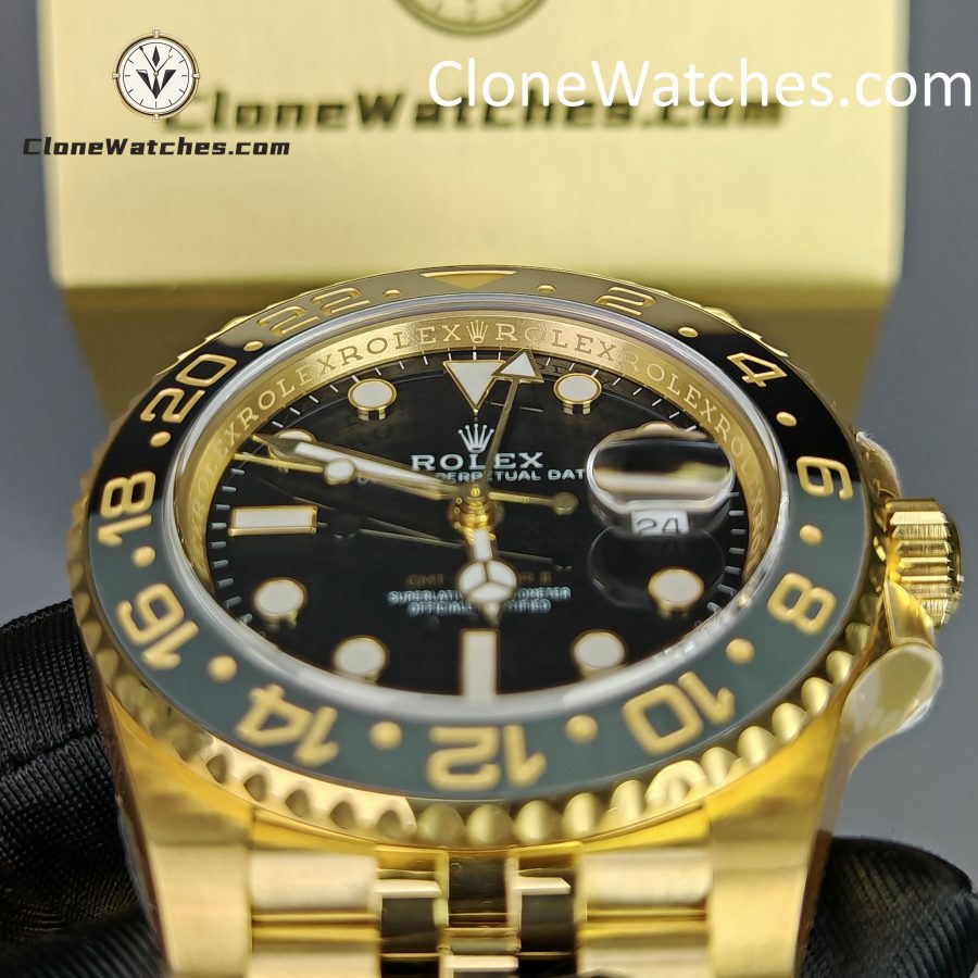 Rolex Super Clone Watches 1:1 GMT Master II 18k Gold m126718grnr Jubilee 3285 Movement - Image 14