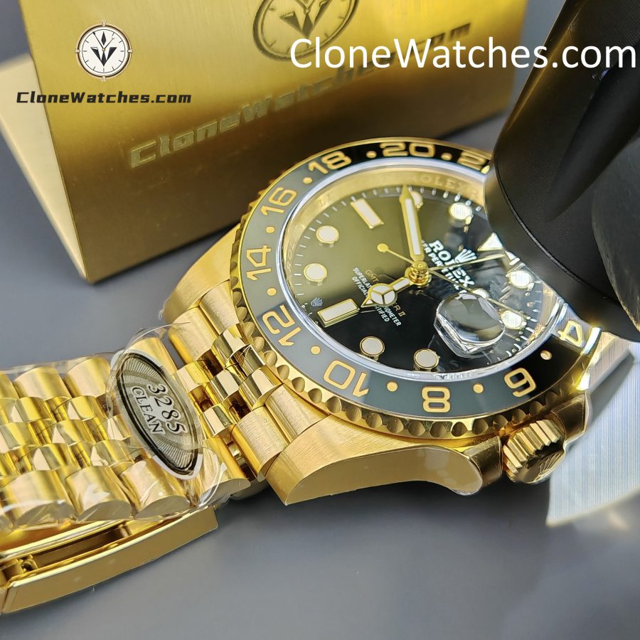 Rolex Super Clone Watches 1:1 GMT Master II 18k Gold m126718grnr Jubilee 3285 Movement - Image 15