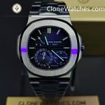 Patek Philippe Super Clone Watches 1:1 Nautilus Moon Phase 5712 Tiffany & Co Blue Dial New Clasp - Image 2