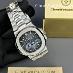 Patek Philippe Super Clone Watches 1:1 Nautilus Moon Phase 5712 Tiffany & Co Blue Dial New Clasp - Image 5