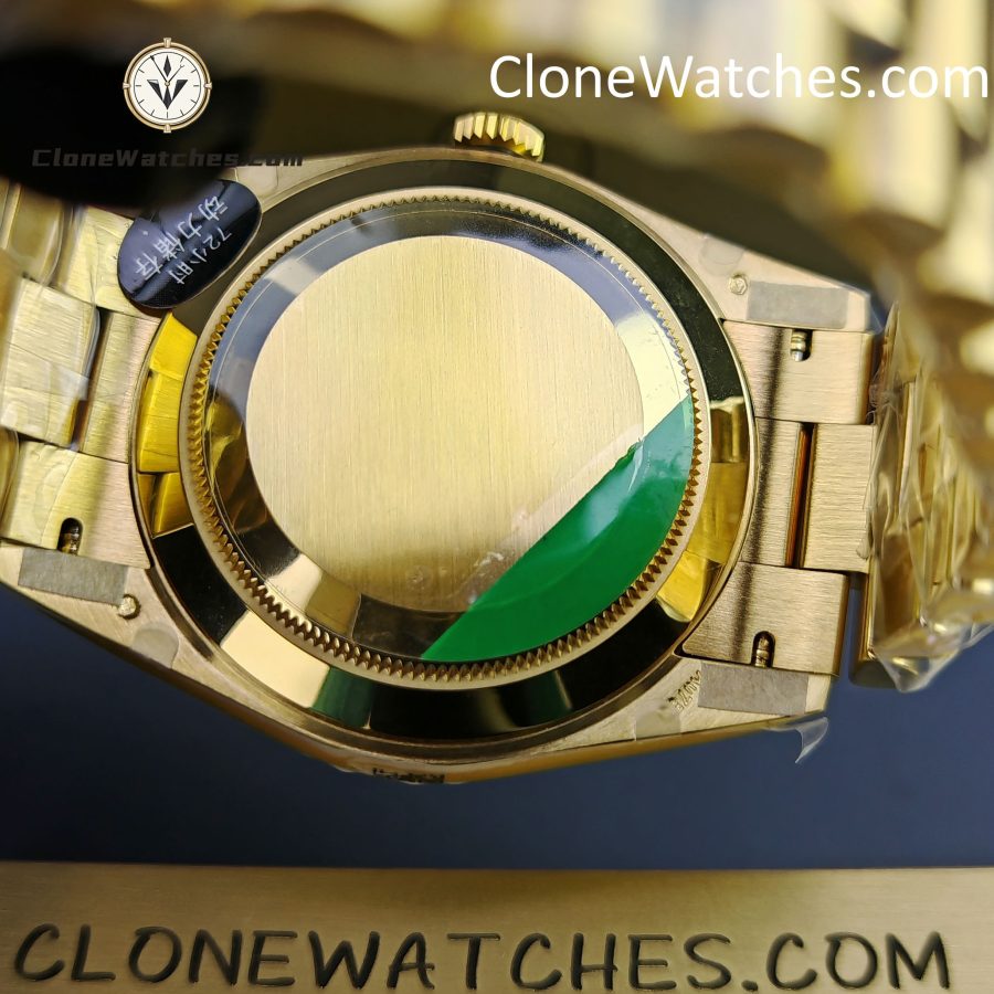 Rolex Super Clone Watches 1:1 Day Date 18K Gold Black Diamond Dial 40mm m228238-0004 3255 Movement - Image 7