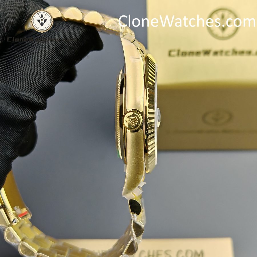 Rolex Super Clone Watches 1:1 Day Date 18K Gold Black Diamond Dial 40mm m228238-0004 3255 Movement - Image 8