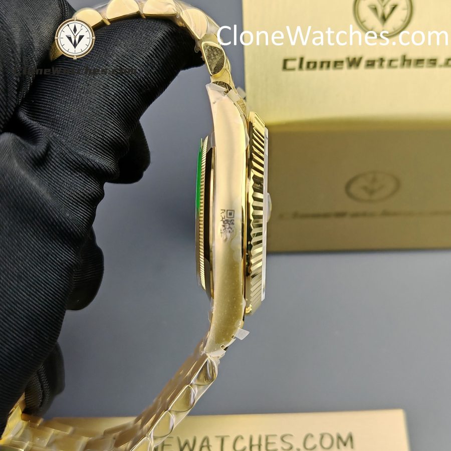 Rolex Super Clone Watches 1:1 Day Date 18K Gold Black Diamond Dial 40mm m228238-0004 3255 Movement - Image 9