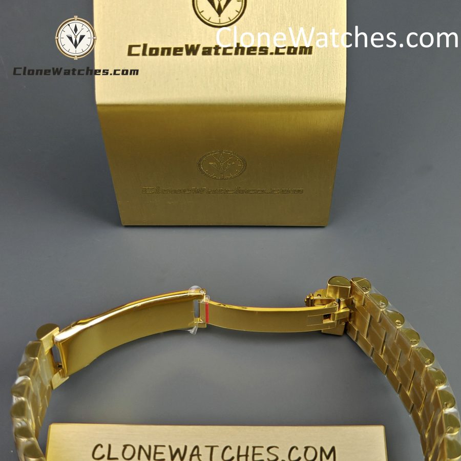 Rolex Super Clone Watches 1:1 Day Date 18K Gold Black Diamond Dial 40mm m228238-0004 3255 Movement - Image 12