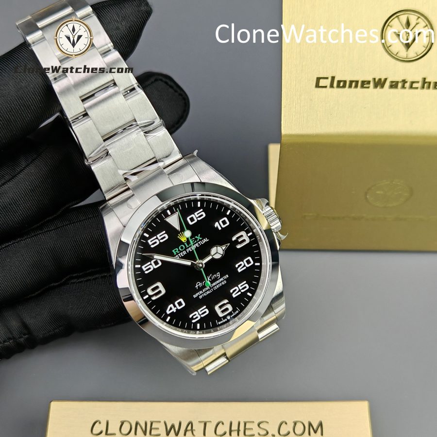 Rolex Super Clone Watches 1:1 Air king Black Dial M126900 3230 Movement - Image 5