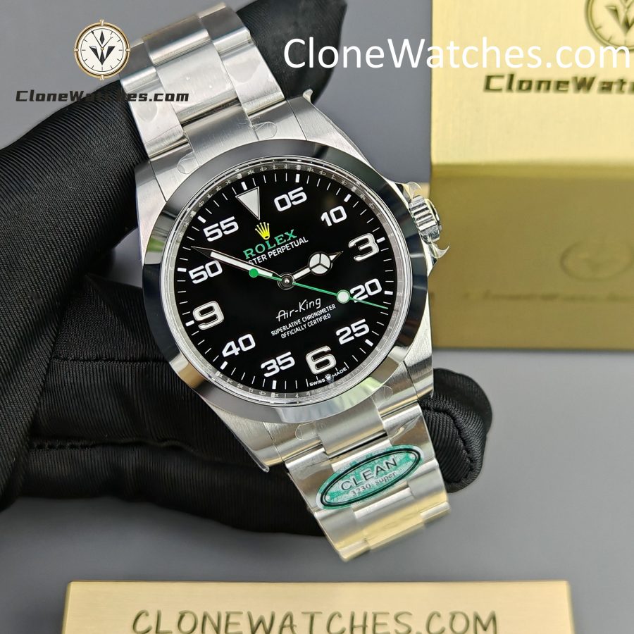 Rolex Super Clone Watches 1:1 Air king Black Dial M126900 3230 Movement - Image 6