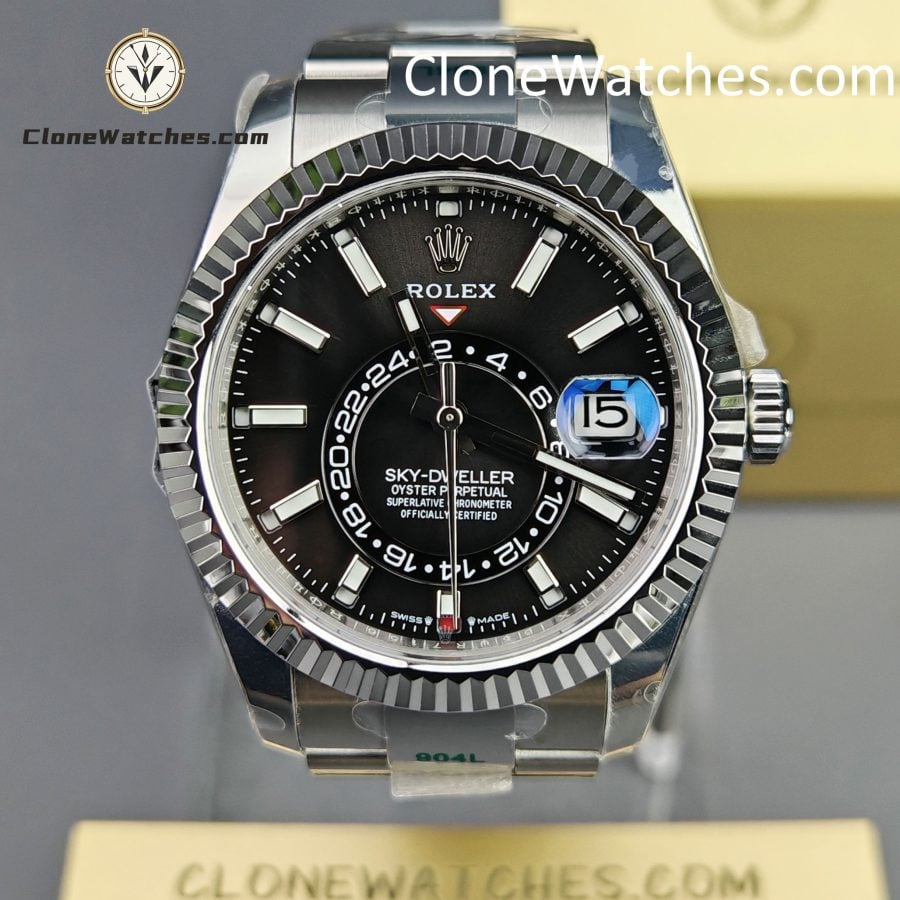 Rolex Super Clone Watches 1:1 Sky Dweller Black Dial Oyster M336934 9002 Movement