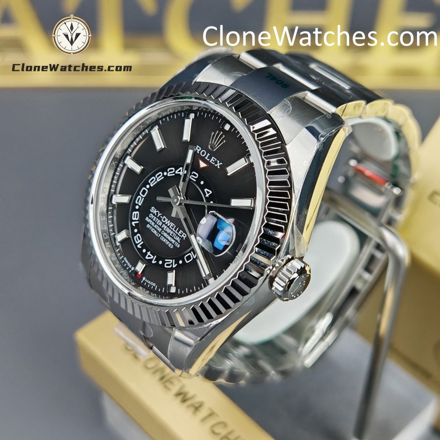 Rolex Super Clone Watches 1:1 Sky Dweller Black Dial Oyster M336934 9002 Movement - Image 3