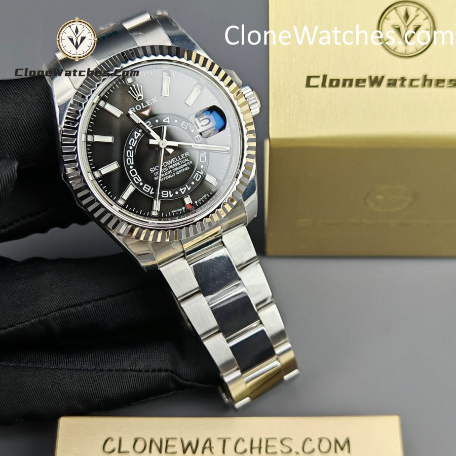 Rolex Super Clone Watches 1:1 Sky Dweller Black Dial Oyster M336934 9002 Movement - Image 4