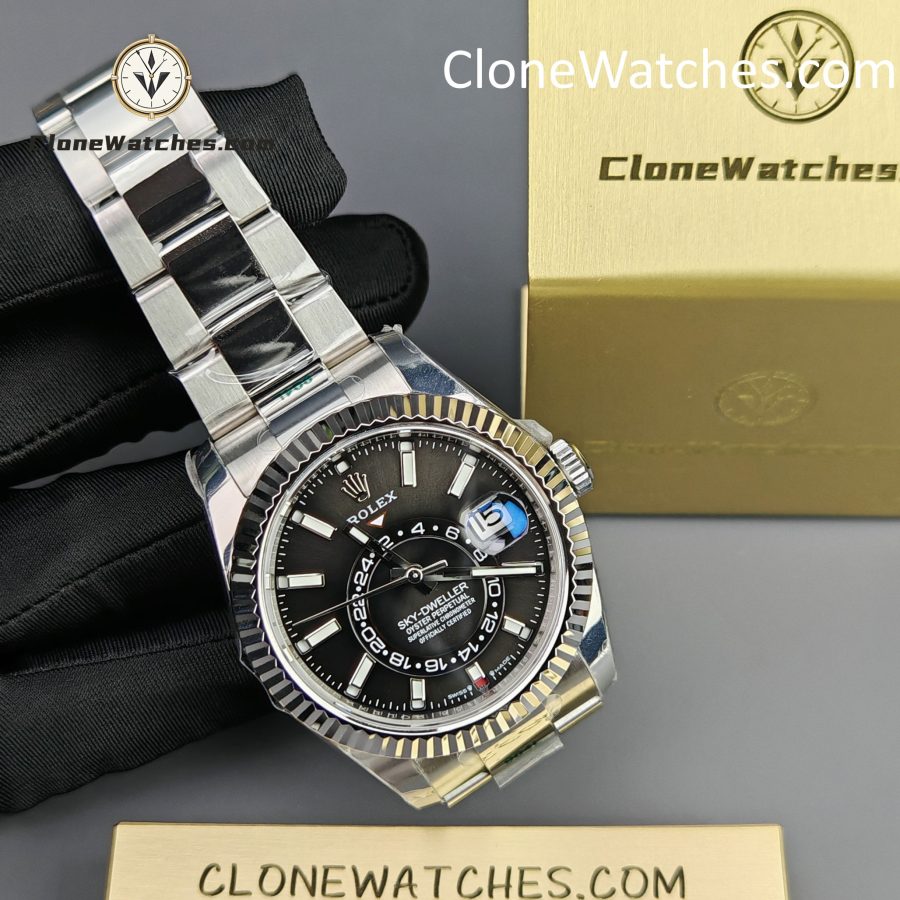 Rolex Super Clone Watches 1:1 Sky Dweller Black Dial Oyster M336934 9002 Movement - Image 5